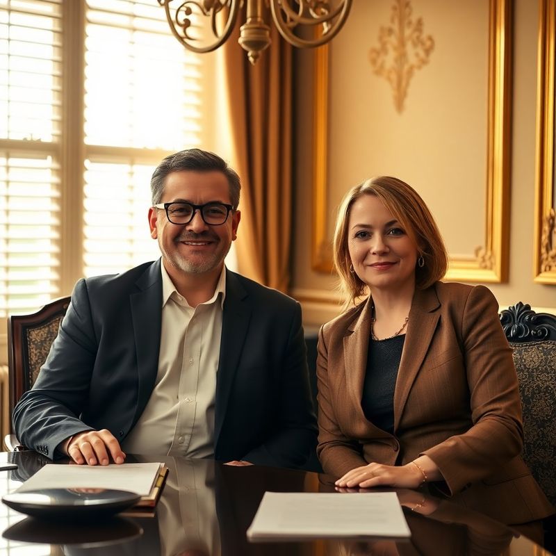 Finanční poradce a klient v teplé zasedací místnosti při jemném denním světle